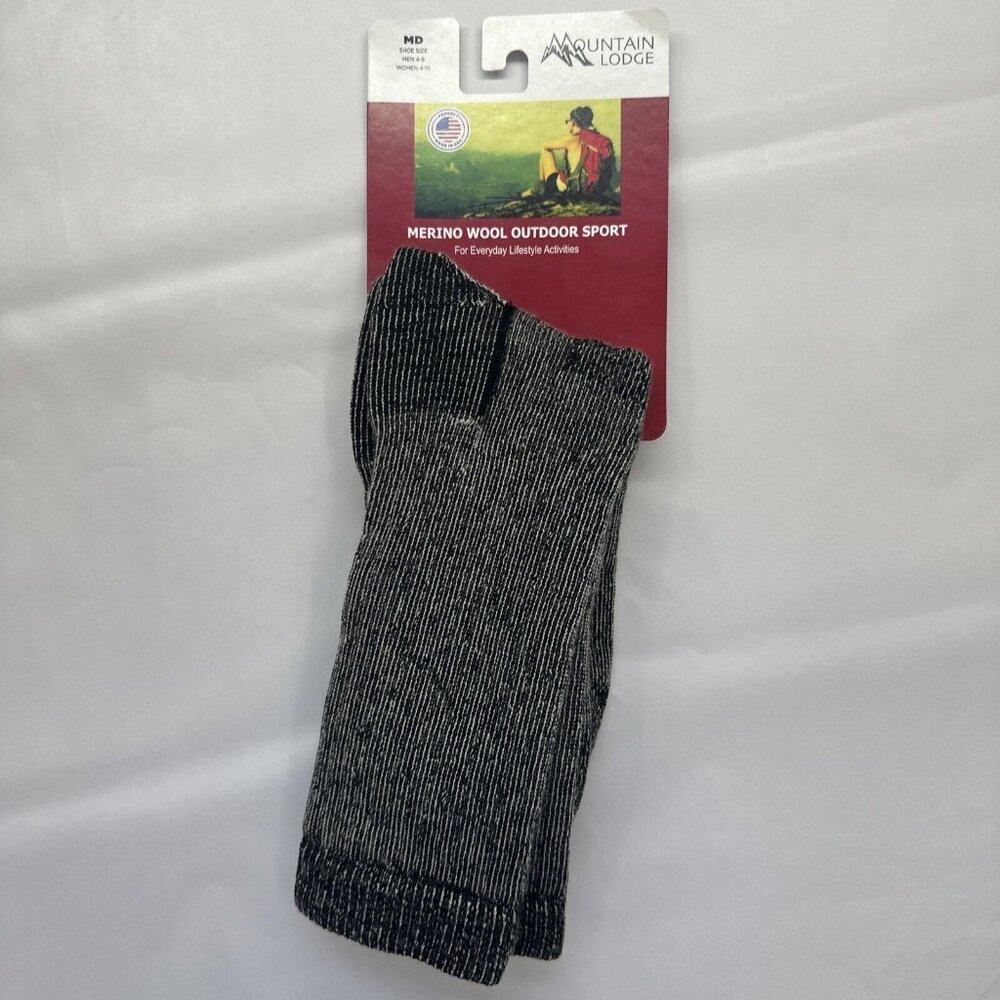 Mountain Lodge Merino Wool Blend 71% Outdoor hiking socks gray 4-10